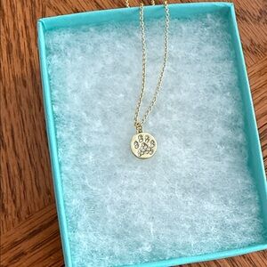 Gold spartina dog heart necklace